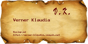 Verner Klaudia névjegykártya